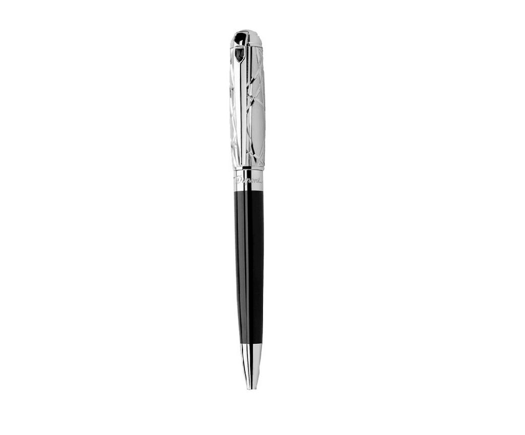 Fire Lines Line D Medium Black Natural Lacquer Palladium Finish Ballpoint Point Pen